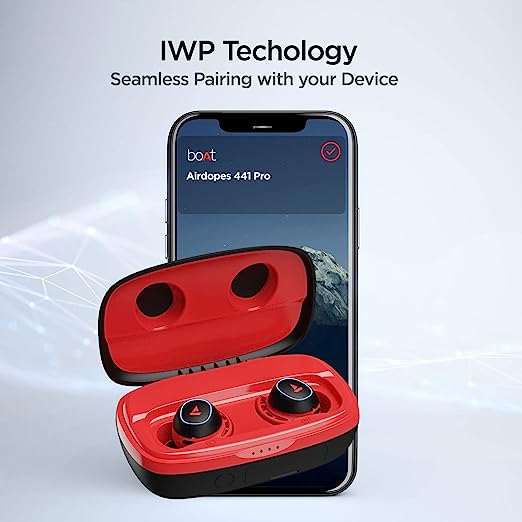 boAt Airdopes 441 Pro Bluetooth Truly Wireless in Ear Earbuds with mic, Upto 150 Hours Playback, Signature Sound, IPX7, BT v5.0, Type-c Interface and Capacitive Touch Controls(Raging Red) boAt Airdopes 441 Pro Bluetooth Truly Wireless in Ear Earbuds with mic, Upto 150 Hours Playback, Signature Sound, IPX7, BT v5.0, Type-c Interface and Capacitive Touch Controls(Raging Red)